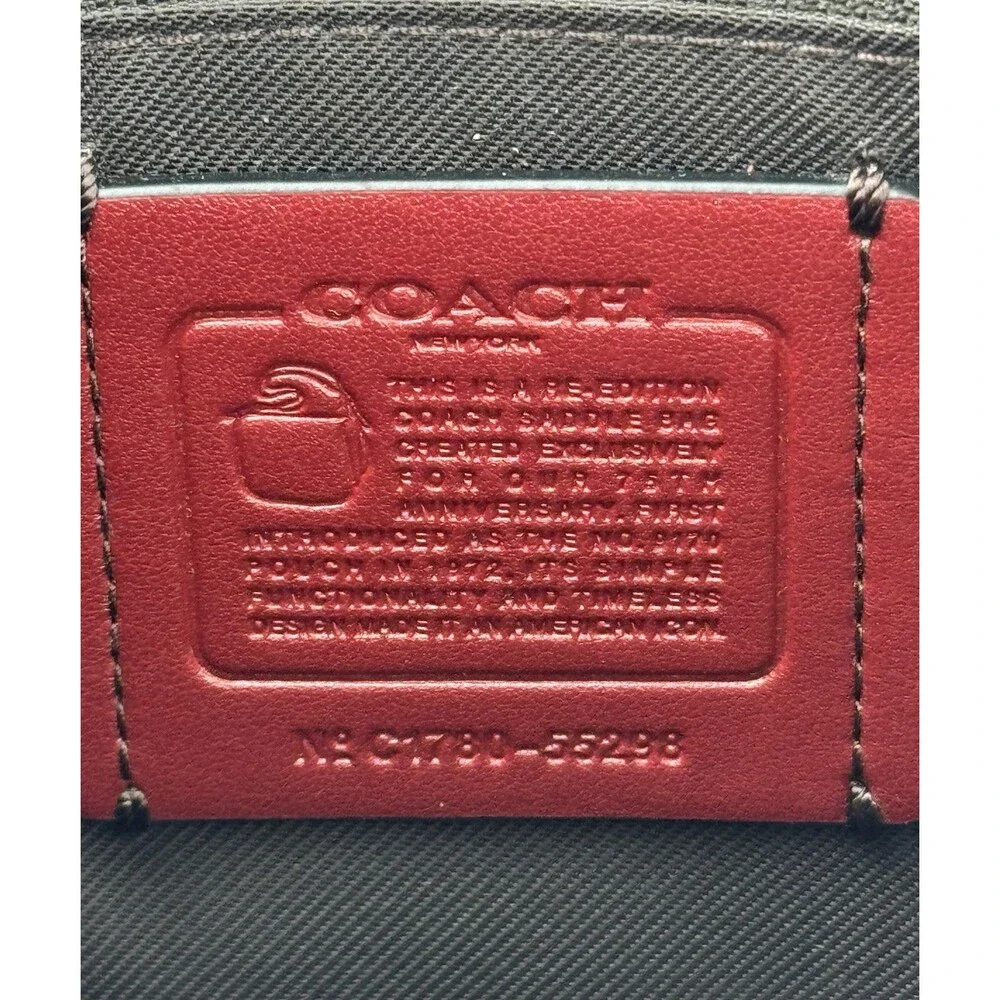 Coach 75th Anniversary 9170 Pouch Saddle Bag Dark Red Leather Flap